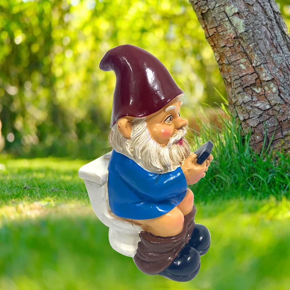 Sylpha - Figurine de nain de jardin miniature mignonne en résine pour une décoration de jardin amusante et humoristique