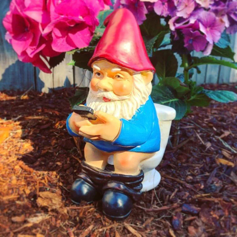 Sylpha - Figurine de nain de jardin miniature mignonne en résine pour une décoration de jardin amusante et humoristique