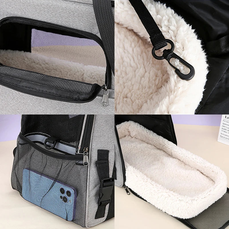 Sac à dos portable compact et élégant pour le transport facile des animaux de compagnie