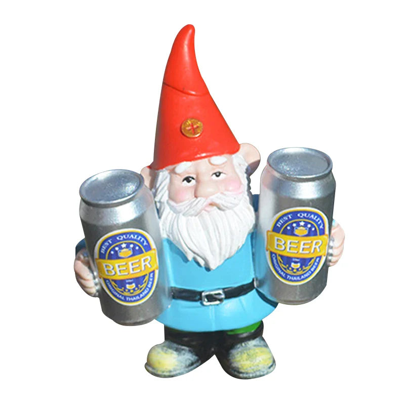 Clytie - Figurine humoristique de gnome ivre avec bière pour décoration de jardin et maison
