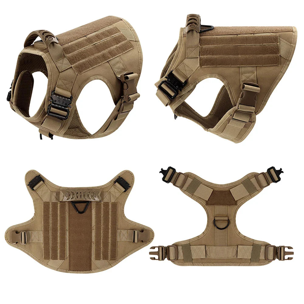 Harnais tactique confortable pour chien avec laisse pour une promenade sûre et élégante