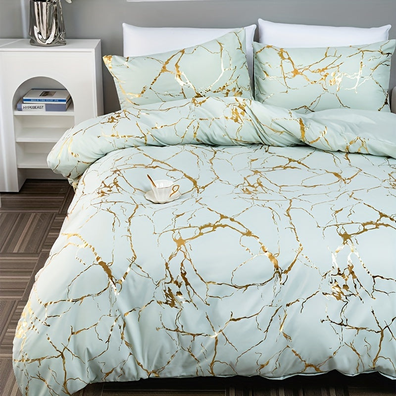 Housse de couette design marbre de luxe pour une chambre élégante et confortable
