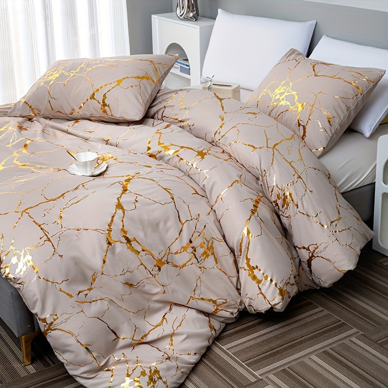 Housse de couette design marbre de luxe pour une chambre élégante et confortable