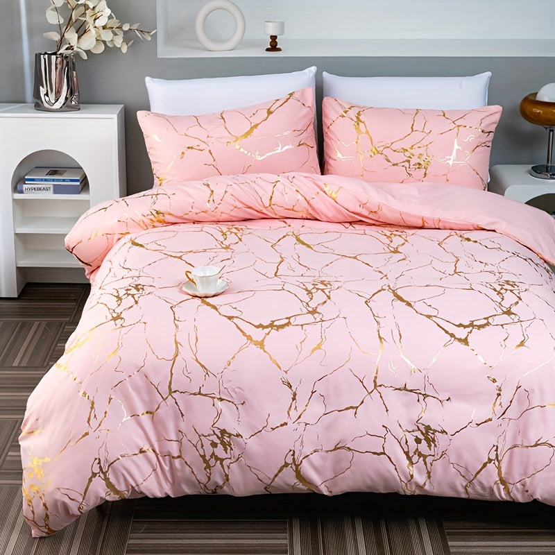Housse de couette design marbre de luxe pour une chambre élégante et confortable