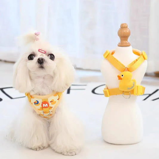 Ensemble mignon de harnais et laisse pour chiots cartoon