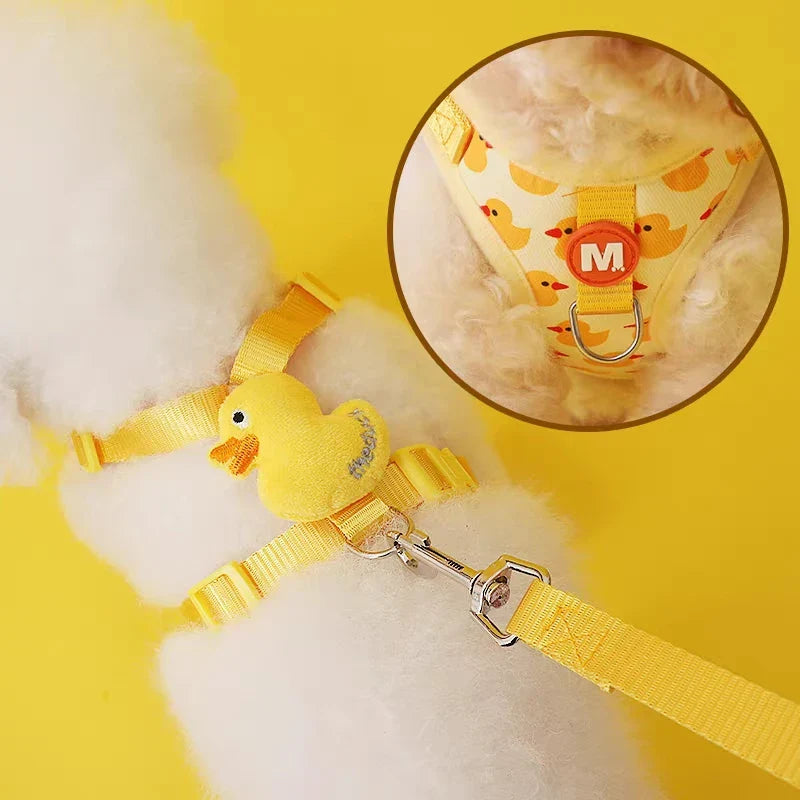 Ensemble mignon de harnais et laisse pour chiots cartoon