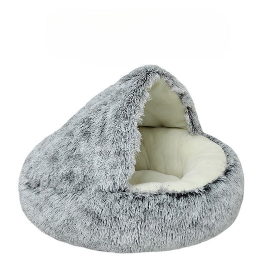 Coussin rond pour chat | Panier d'hiver de luxe et sac de couchage pour chats confortables