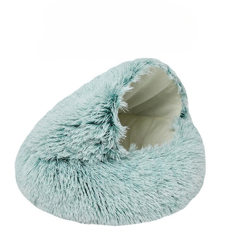Coussin rond pour chat | Panier d'hiver de luxe et sac de couchage pour chats confortables