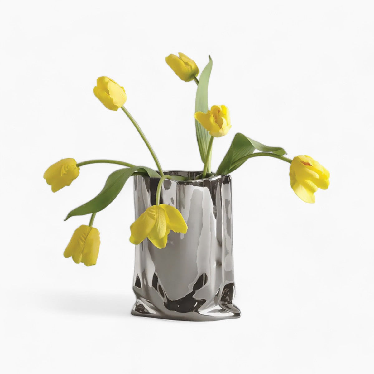 Vase à fleurs plissé élégant | Décoration contemporaine parfaite pour toutes vos pièces