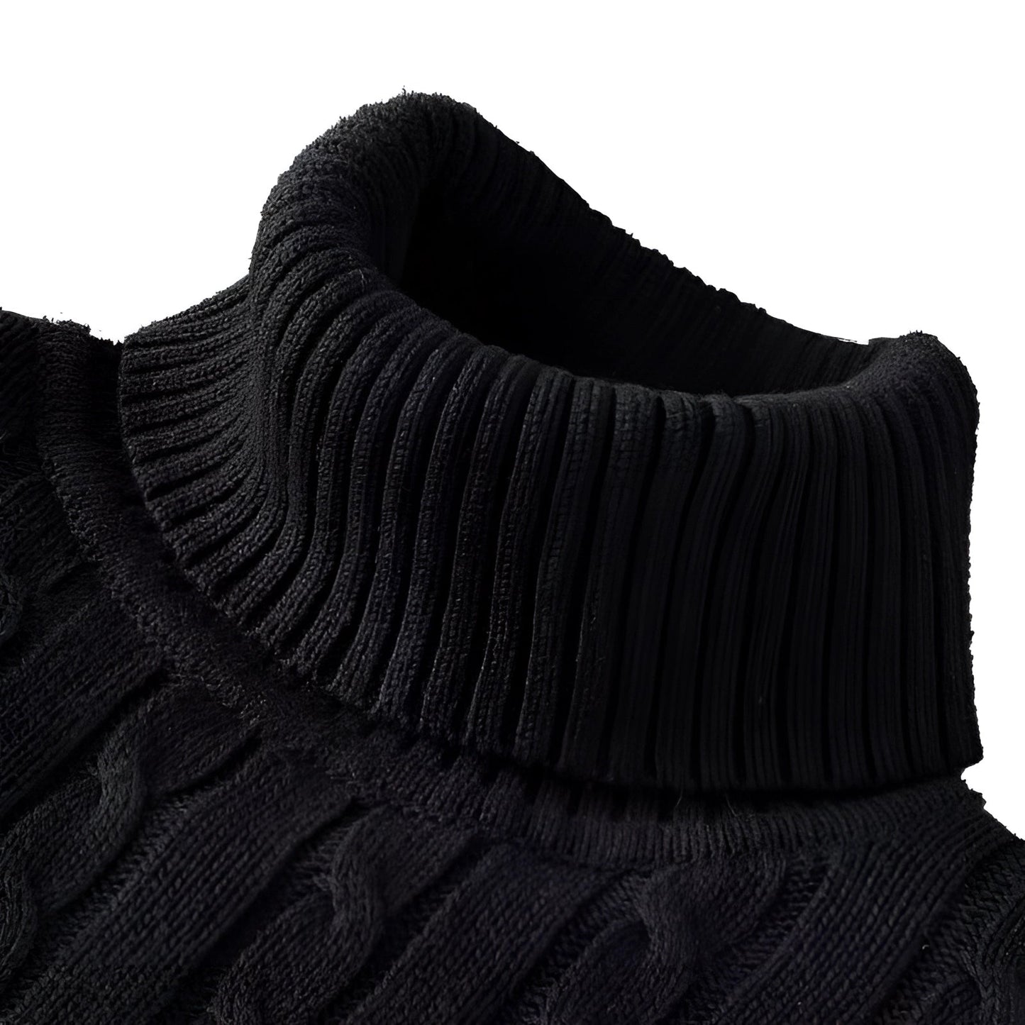 Henrik - Elegant cable-knit turtleneck sweater made of high-quality wool