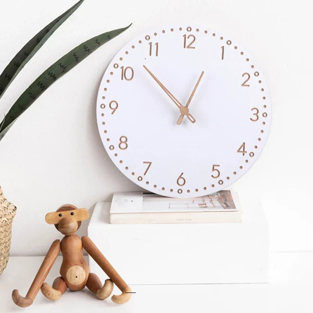 Horix Luxe Horloge Murale en Bois pour un Intérieur Élégant et Naturel