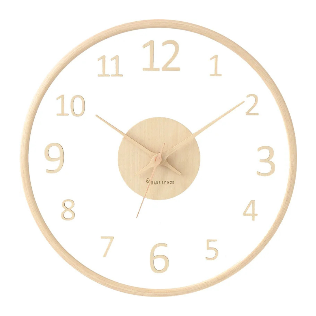 Metron - Horloge murale en bois élégante avec finition en verre chic