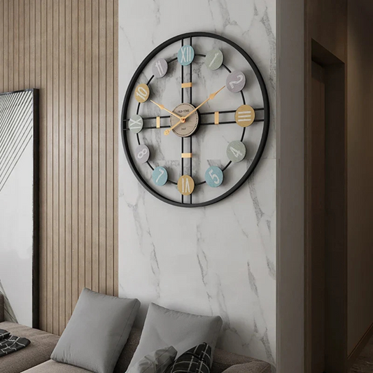 Grande horloge murale pour le salon - Élément de décoration élégant et fonctionnel