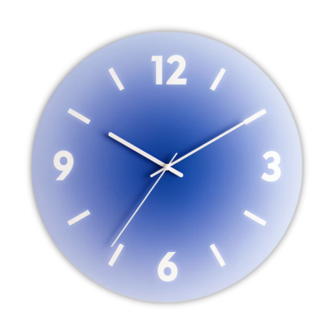 Élégant coucher de soleil - Horloge murale en verre pour une atmosphère chaleureuse