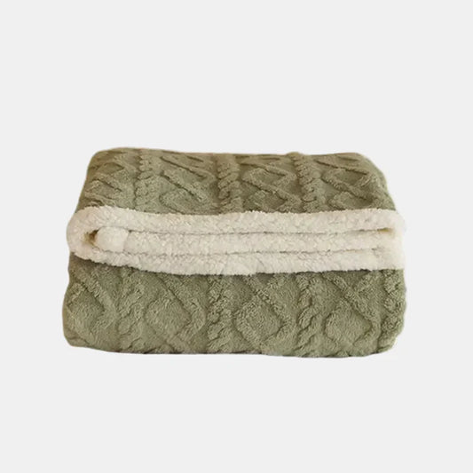 Couverture d'hiver luxueuse à double couche en laine et polaire pour un confort ultime et une chaleur élégante