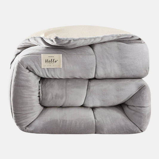 Couverture de chambre luxueuse double face en velours de lait et laine d'agneau pour des nuits chaudes et confortables
