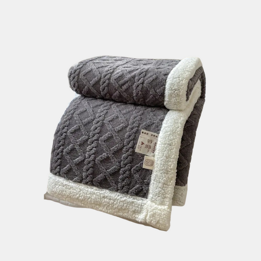 Couverture en polaire Sherpa ultra douce et moelleuse - Plaid chaud et confortable pour la détente intérieure et extérieure