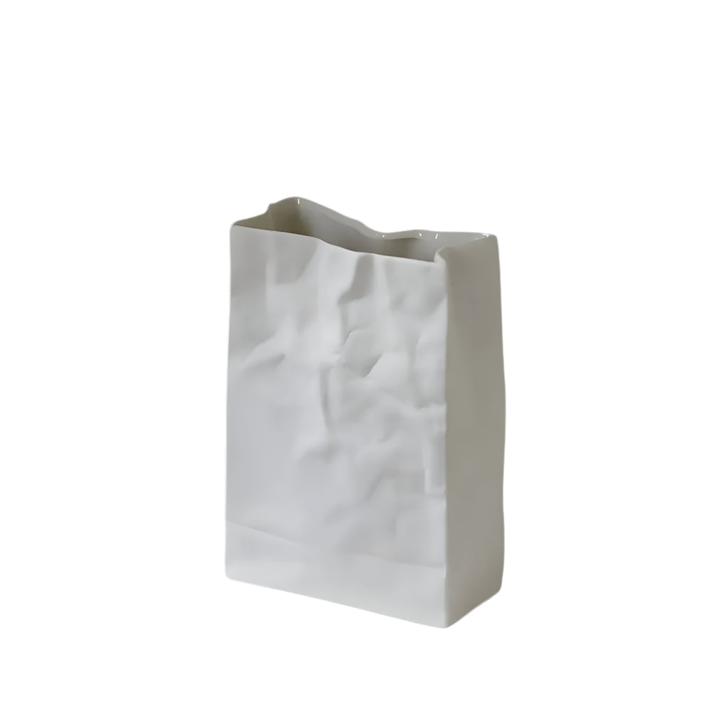 Celorie - Vase en céramique moderne et élégant avec design de sac en papier