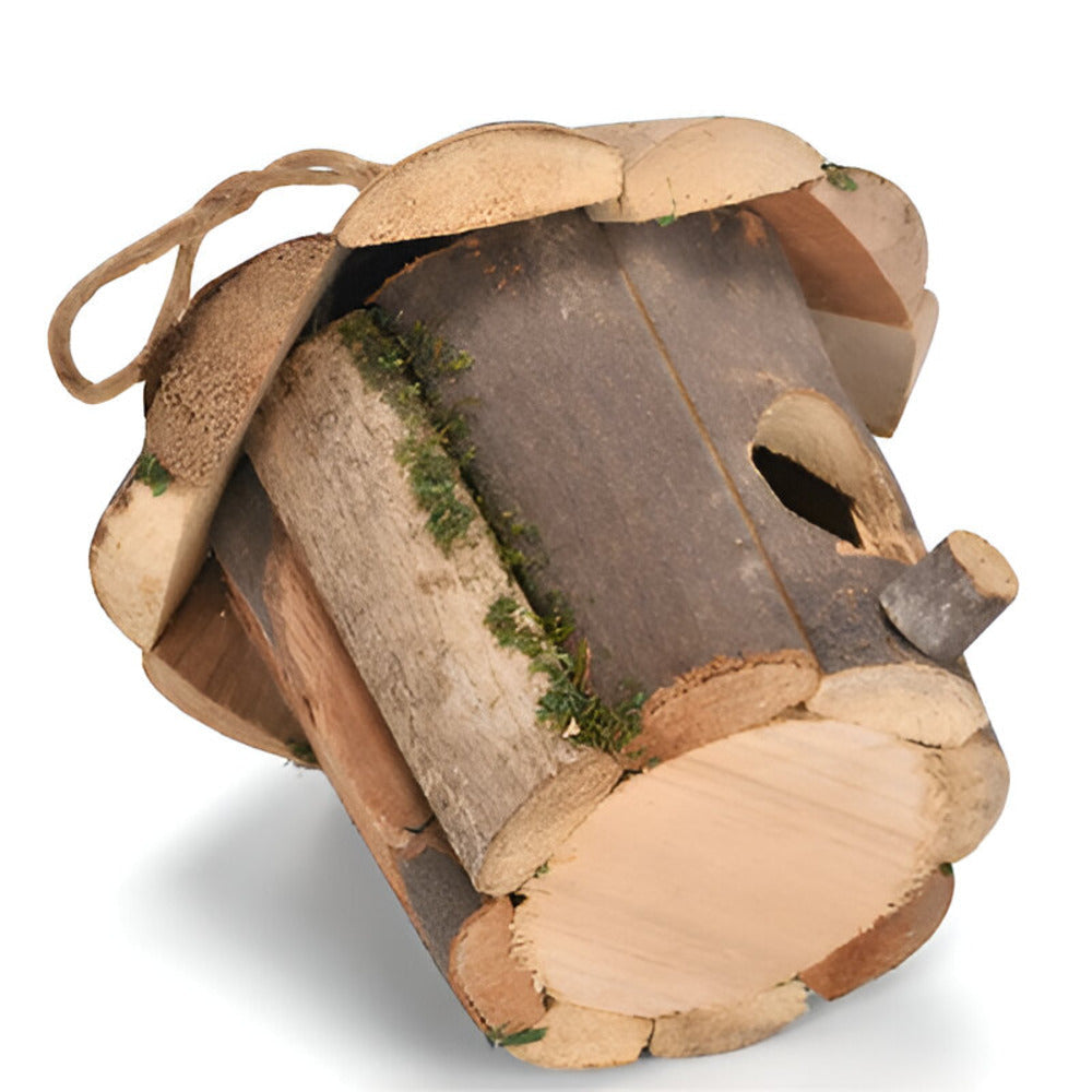 Domus - Charmante maison rustique en bois pour oiseaux avec motif colibri