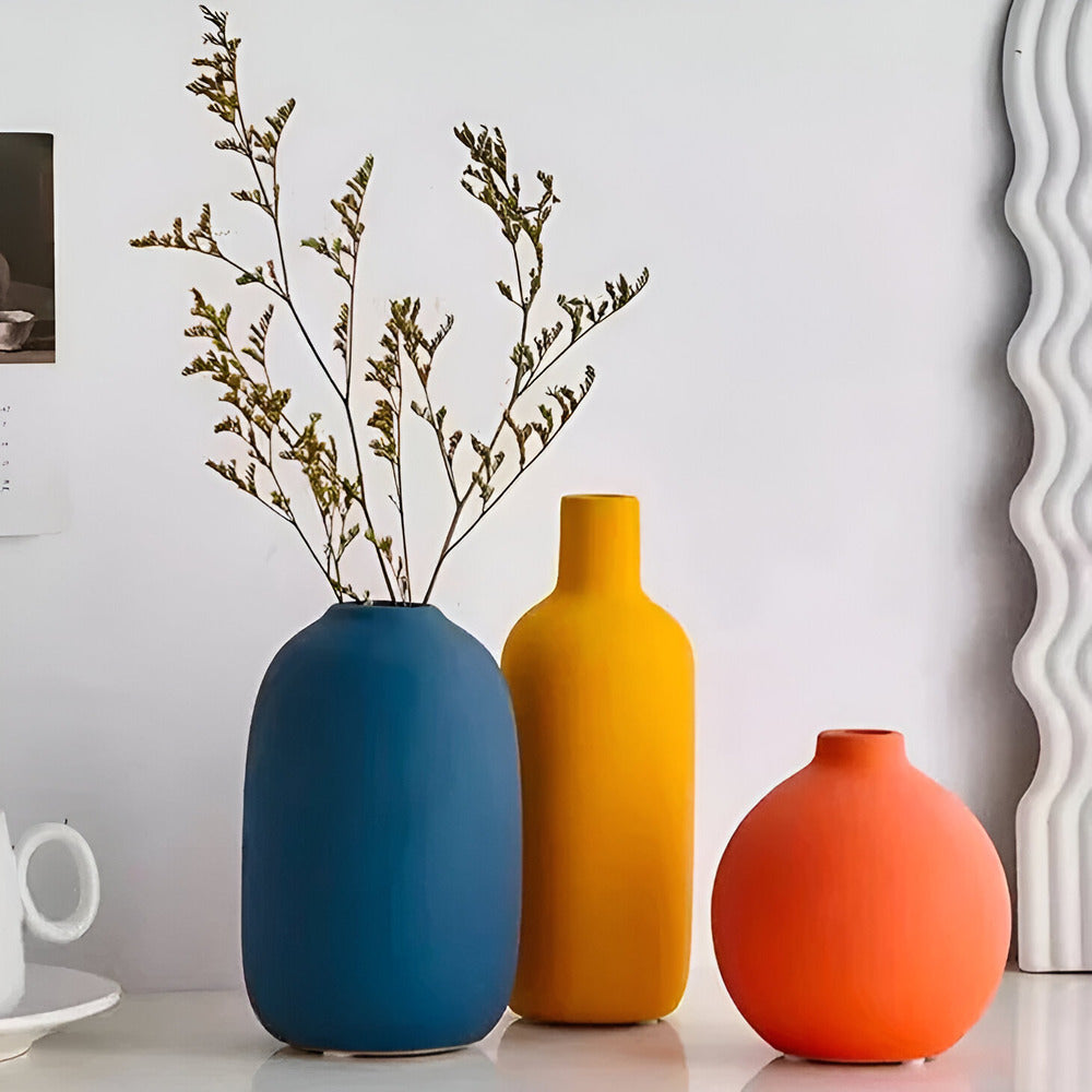 Astraelle - Vase en céramique scandinave élégant au style minimaliste pour une atmosphère moderne