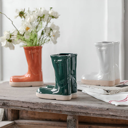 Minthara - beau vase en céramique en forme de botte unique pour une décoration élégante
