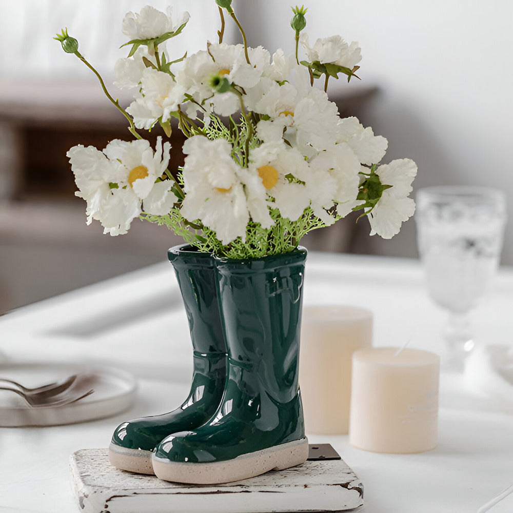 Minthara - beau vase en céramique en forme de botte unique pour une décoration élégante