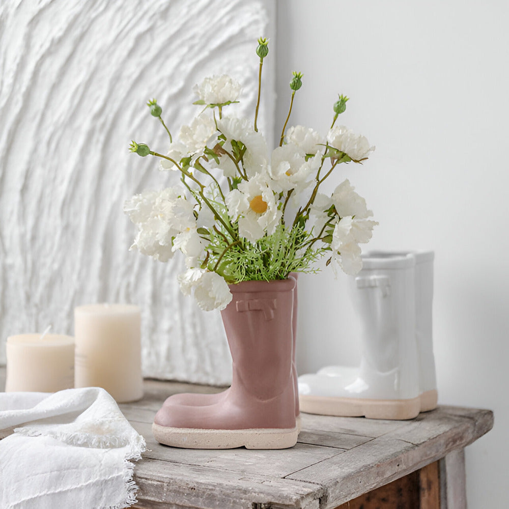 Minthara - beau vase en céramique en forme de botte unique pour une décoration élégante