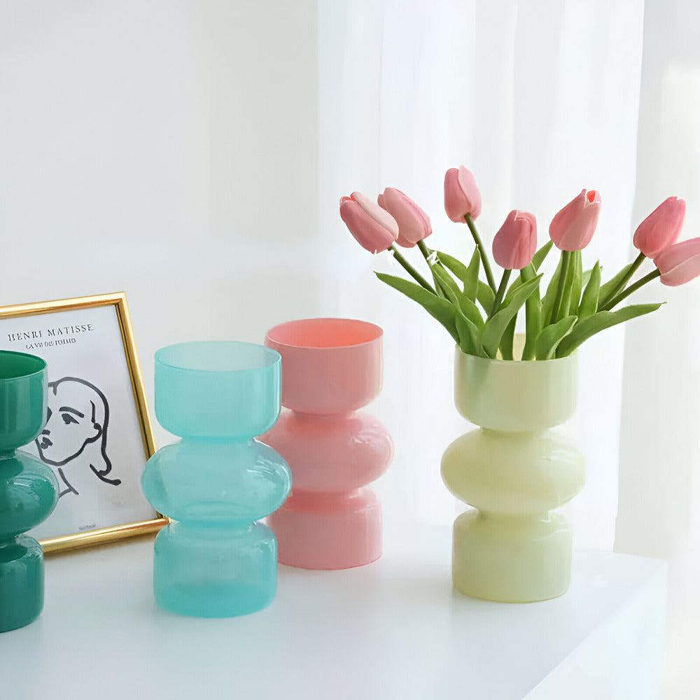 Elirona - Vase en verre scandinave élégant en plusieurs belles couleurs