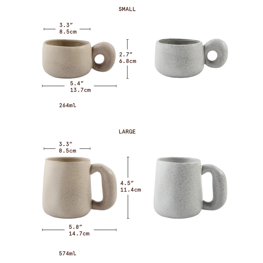 Tasses en pierre faites main Louv - Vaisselle en céramique unique pour une touche d'élégance