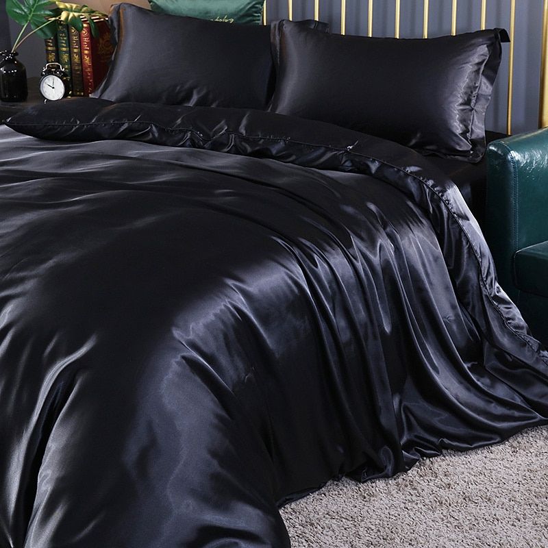 Ensemble de housse de couette en satin élégant – Literie moderne de luxe avec finition chic