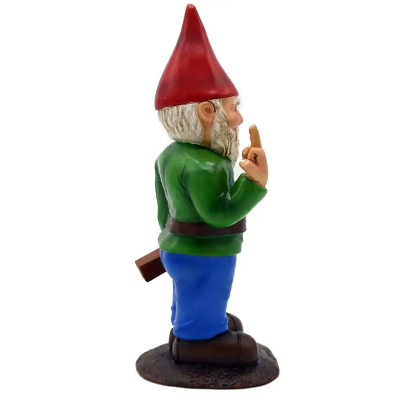 Cypria - Statue drôle de gnome ivre avec le majeur pour jardin et pelouse