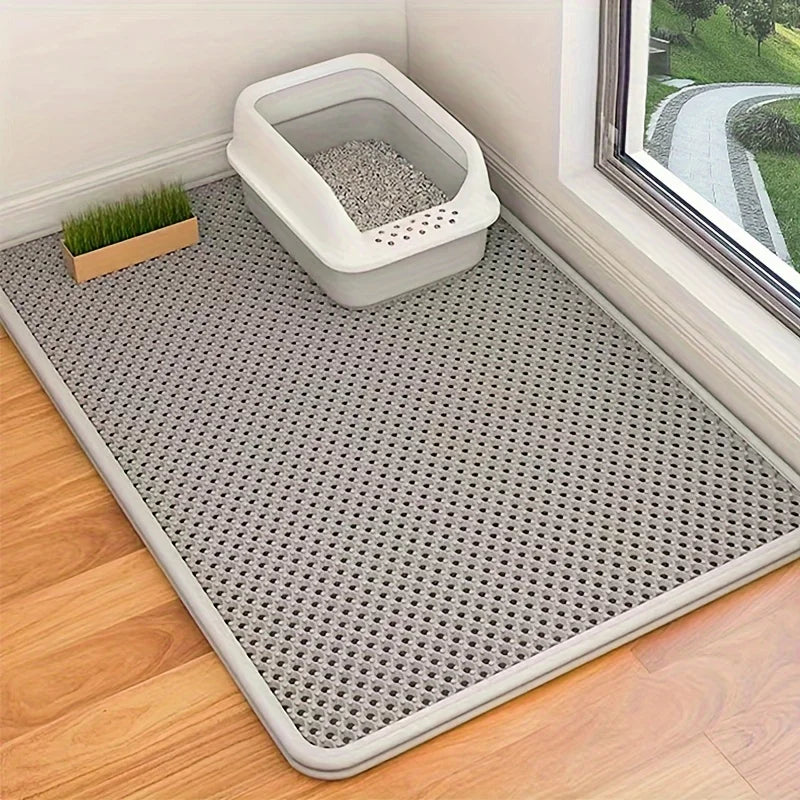 Tapis de litière pour chat de luxe avec fonction griffoir intégrée pour une protection supplémentaire