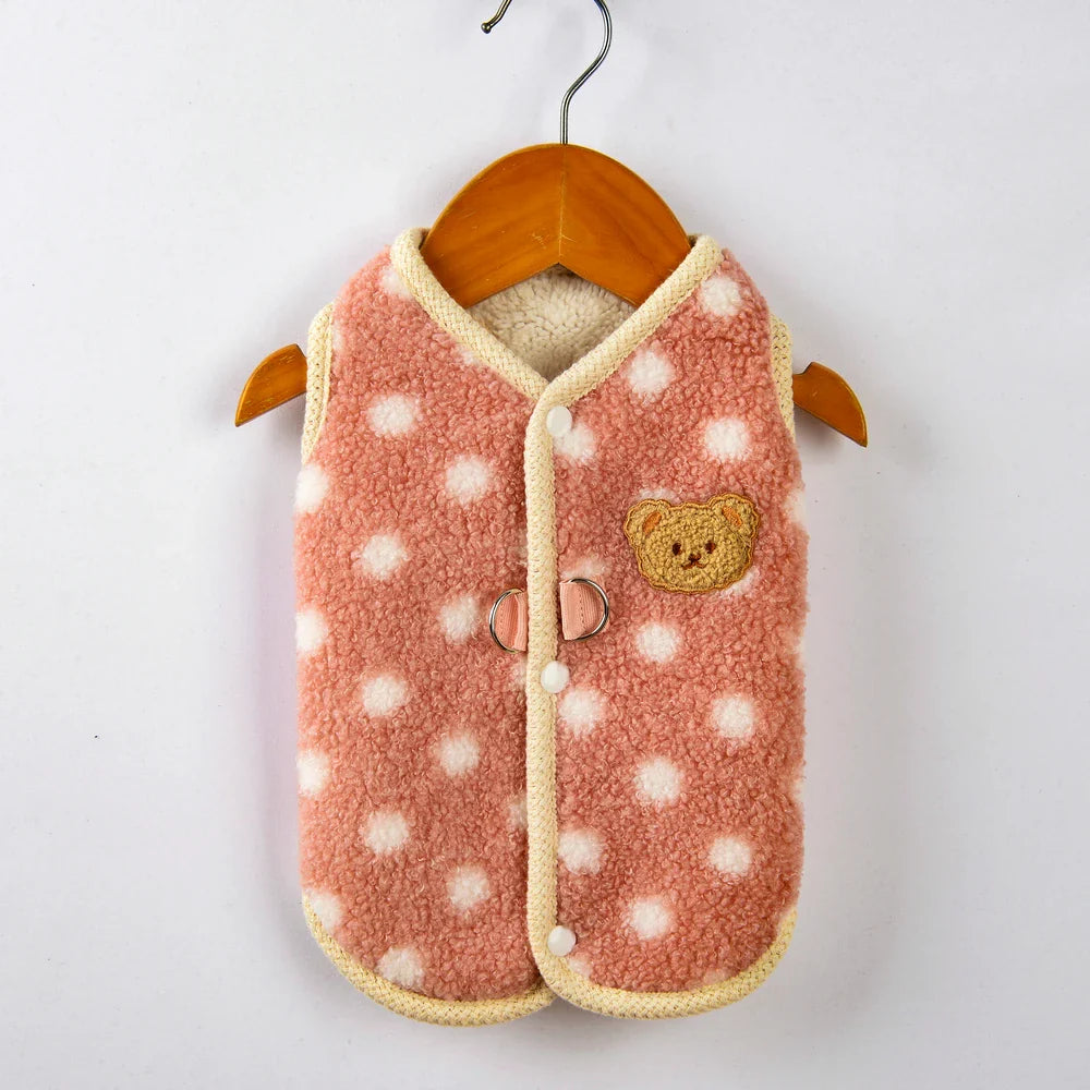 Manteau en polaire de confort luxe pour bouledogue français et chihuahua pour une protection chaude