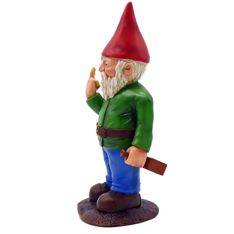 Cypria - Statue drôle de gnome ivre avec le majeur pour jardin et pelouse