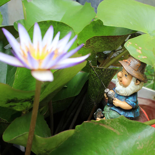 Irisia - Statue de gnome poisson étanche pour une décoration de jardin extérieure enchantée