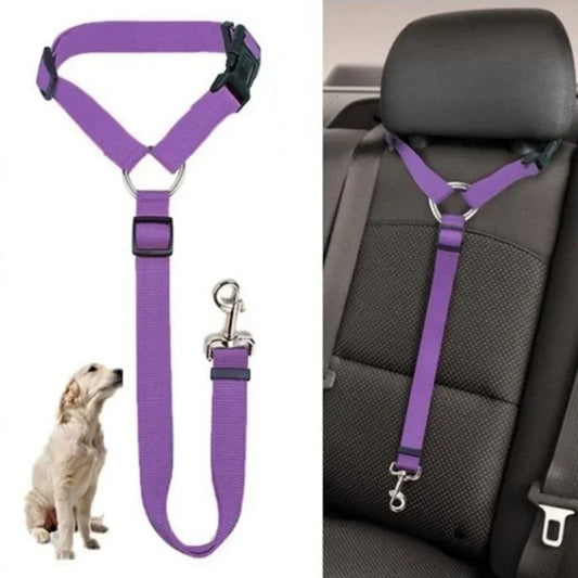 Ceinture de sécurité et harnais en nylon réglables pour chien pour un voyage sûr et confortable