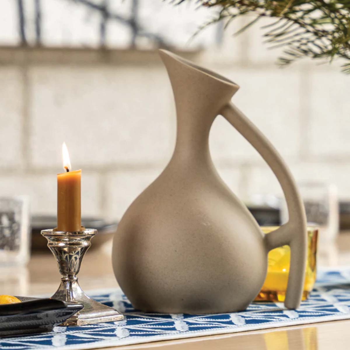 Cruche en céramique artisanale | Vaisselle de table élégante et naturelle pour boire