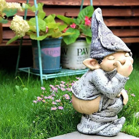 Niobe - Charmante figurine de gnome en bois pour votre jardin et pelouses