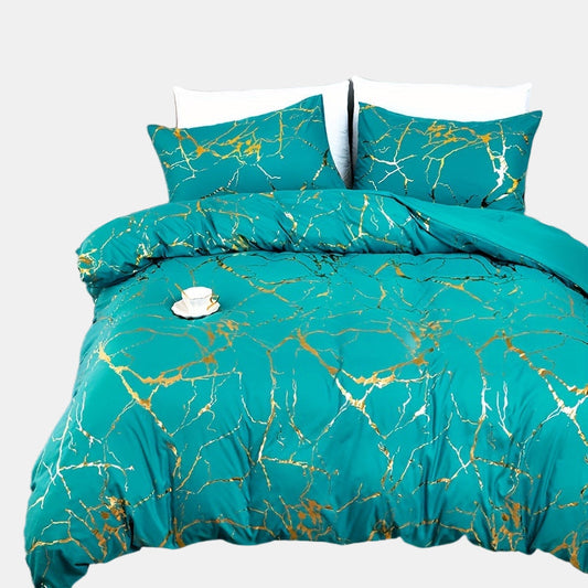 Housse de couette design marbre de luxe pour une chambre élégante et confortable