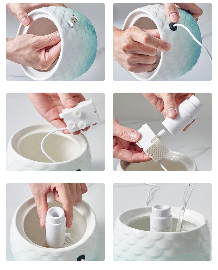 Fontaine à eau en céramique de luxe pour animaux - Plaisir de boire frais et sain