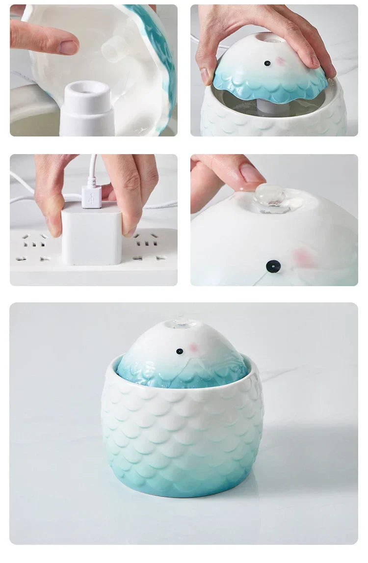 Fontaine à eau en céramique de luxe pour animaux - Plaisir de boire frais et sain