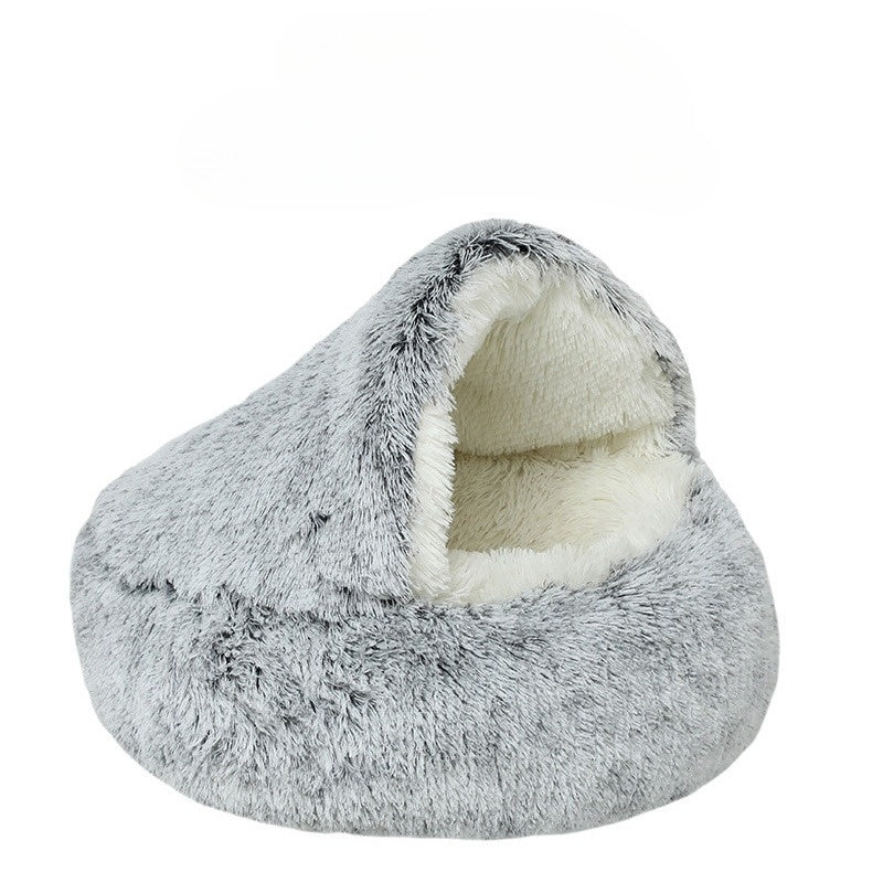 Coussin rond pour chat | Panier d'hiver de luxe et sac de couchage pour chats confortables