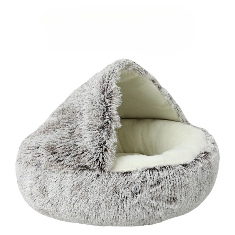 Coussin rond pour chat | Panier d'hiver de luxe et sac de couchage pour chats confortables
