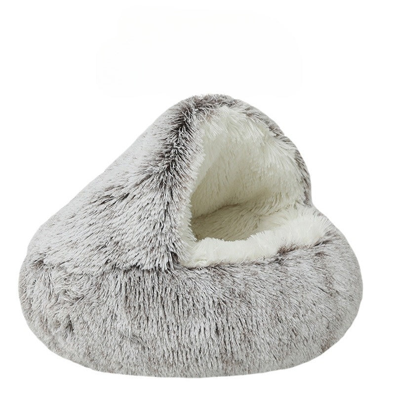 Coussin rond pour chat | Panier d'hiver de luxe et sac de couchage pour chats confortables