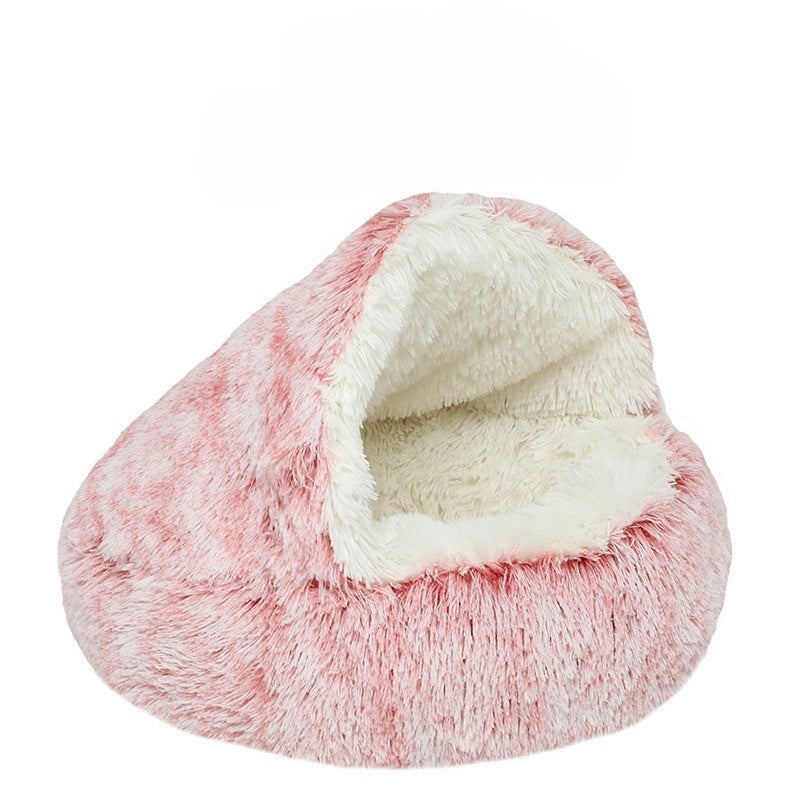 Coussin rond pour chat | Panier d'hiver de luxe et sac de couchage pour chats confortables