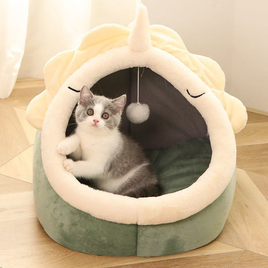 Lit pour chat en peluche gris super doux