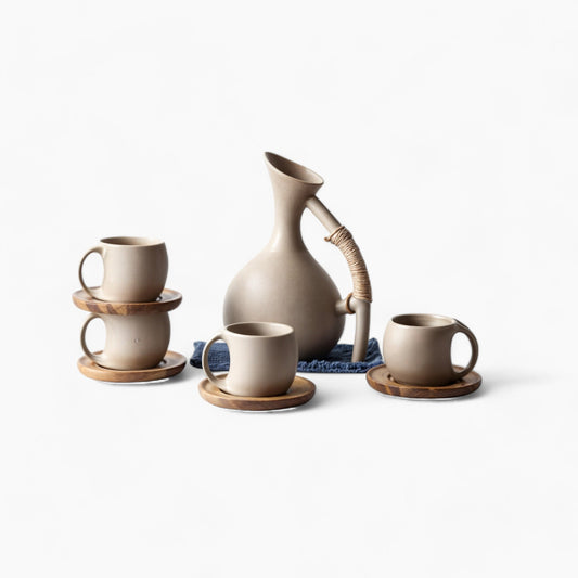 Cruche en céramique artisanale | Vaisselle de table élégante et naturelle pour boire